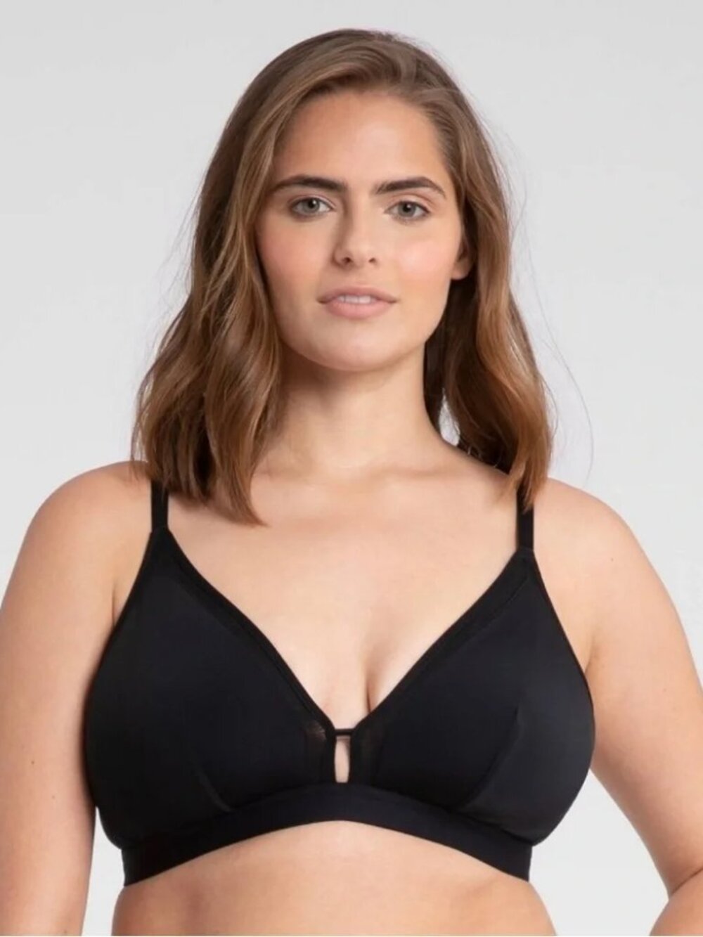 Lively Mesh Trim Busty Black Wireless Bralette Anthropologie Size 3